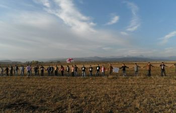 ქუთაისელი ჟურნალისტები და სტუდენტები რუსული ოკუპაციის წინააღმდეგ